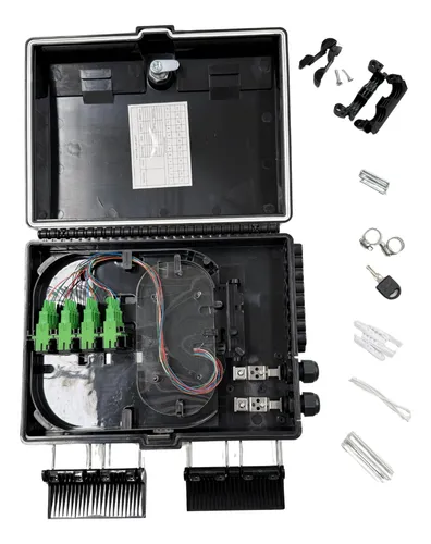 [Q00077] CAJA NAP 1X16 MEDIANA + SPLITTER 1x8, SIN ABRAZADERA