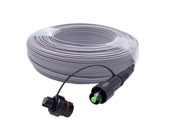 [Q00122] FIBRA DROP CON CONECTOR 150M COLOR PLOMO CTO PANGEACO