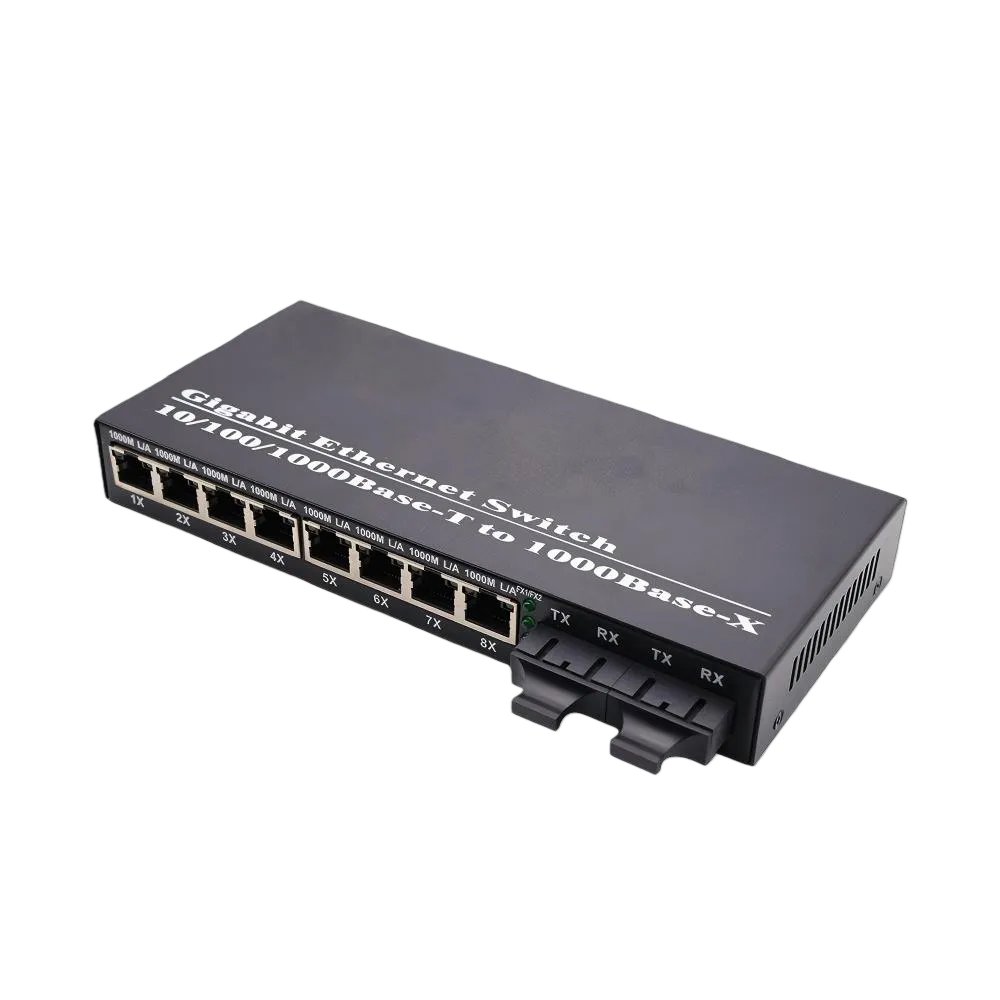 [Q00123] SWITCH POE REVERSO, Puerto óptico Gigabit 2, puerto eléctrico 8, admite fuente de alimentación POE, el puerto óptico es Gigabit monomodo extremo A + extremo B SC 20KM