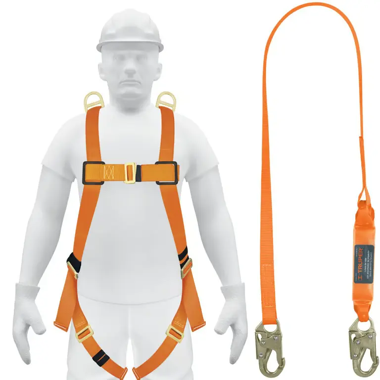 [Q00134] Cinturón de seguridad para electricistas con doble seguro con linea de vida