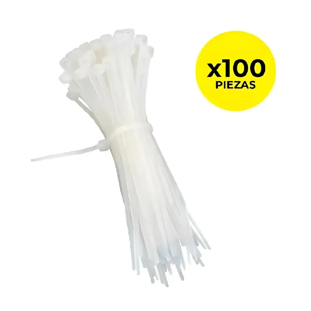 [MR00104] CINTILLO BLANCO NYLON 66 3.6X200 MM. - BOLSA X 100 WUSTER