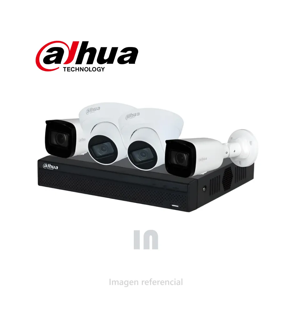 [YD00015] Kit Cámara de Seguridad Dahua DH-KIT/NVR1104HS-P-S3/H/2, 4ch PoE, 2MP