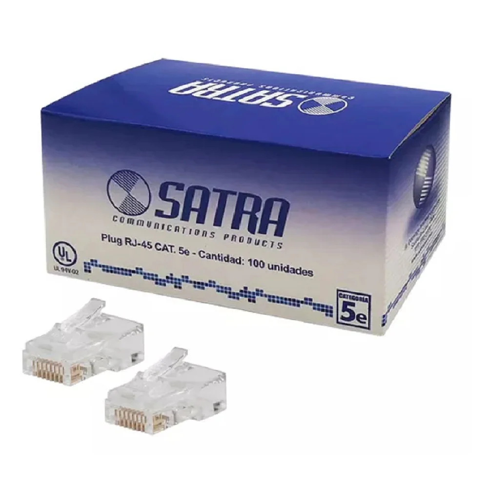 Conectores Satra CAT 5 para RJ45 caja de 100 unid