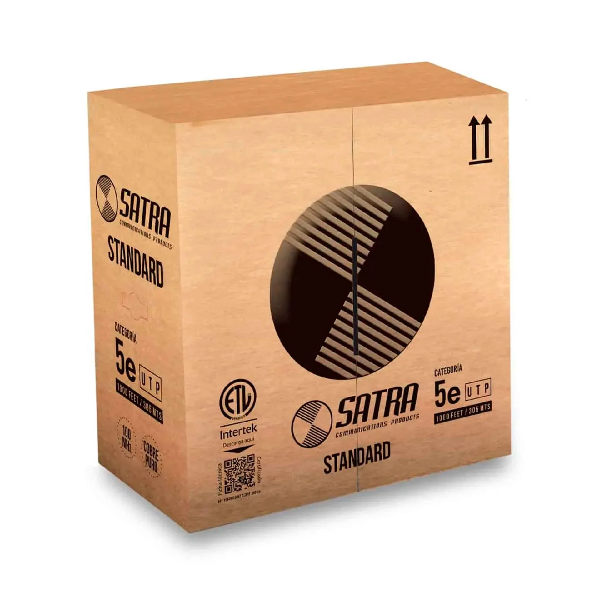 SATRA CABLE UTP CAT5E COBRE SÓLIDO 24AWG 305M GRIS