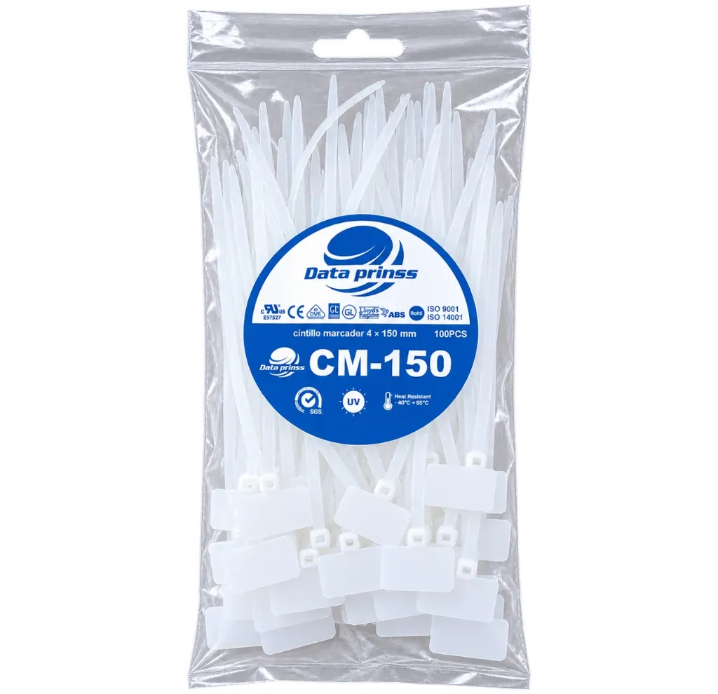[OPTI00673] CINTILLO MARCADOR TIPO BANDERITA BLANCO 4X150 DATAPRINSS