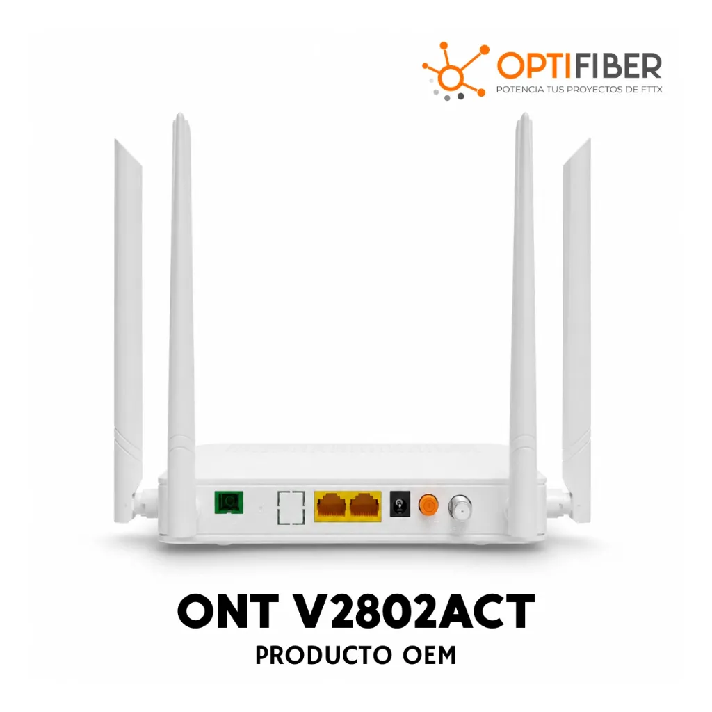[OPTI012025C0004] V2802ACT ONU DUAL BAND  XPON CON 1 PUERTO SC/APC + 2 PUERTO LAN GIGABIT WIFI 5 + CATV (V-SOL) 
