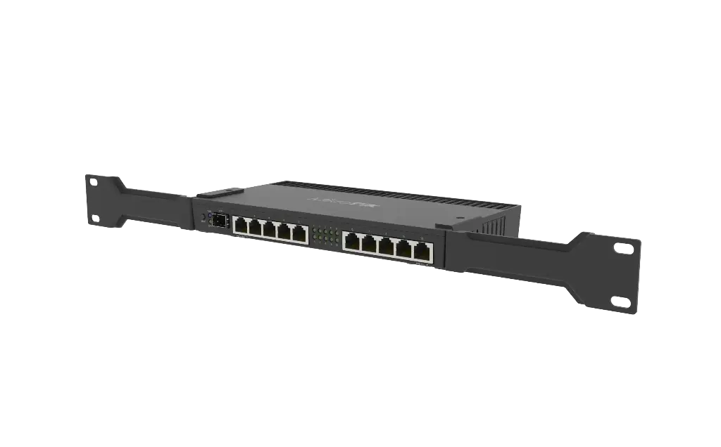 MIKROTIK RB4011IGS+RM WITH ANNAPURNA ALPINE AL21400 CORTEX A15 CPU (4-CORES, 1.4GHZ PER CORE), 1GB RAM, 10XGBIT LAN, 1XSFP+ PORT, ROUTEROS L5, DESKTOP CASE, RACKMOUNT EARS, PSU